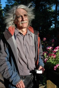 Hugh Ogden, on Poet's Island, Rangeley Lake. 5 August 2006. Margaret Yocom Photo.